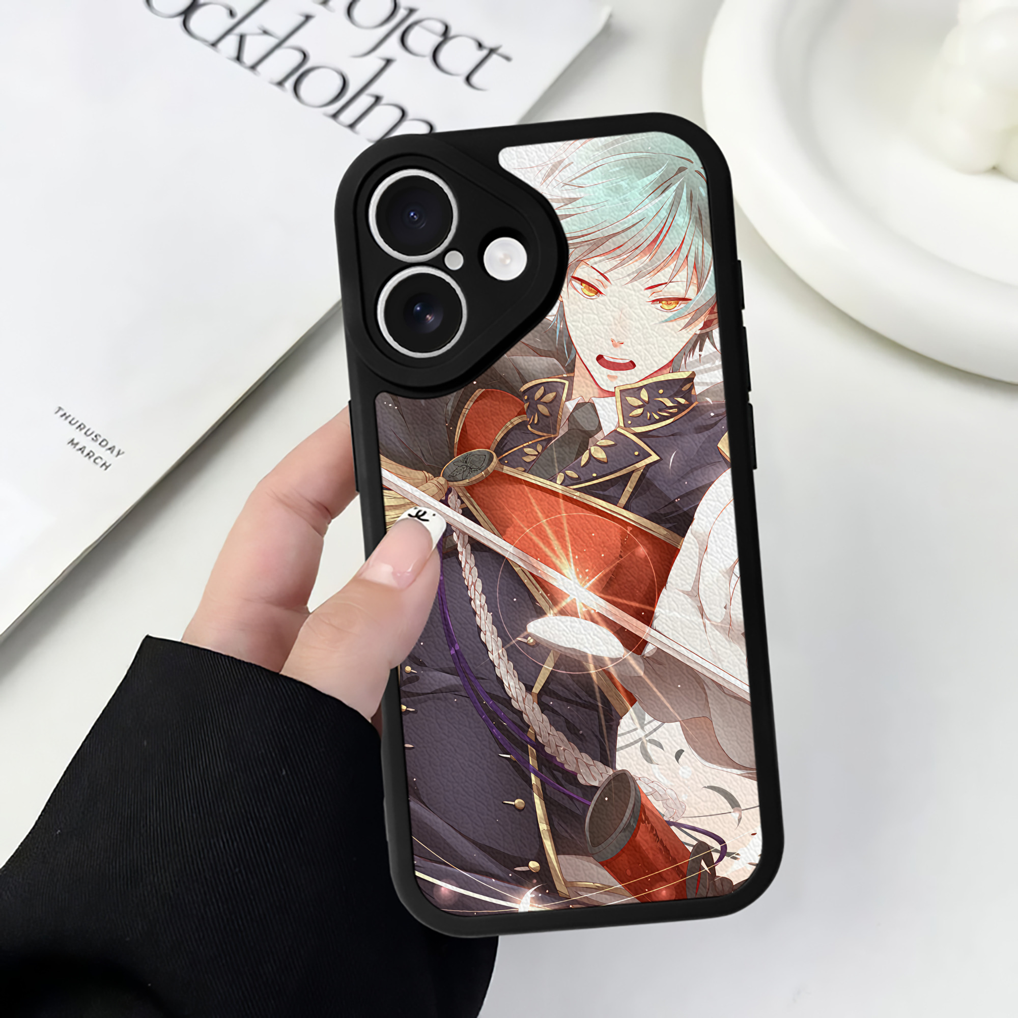 （画像用） 刀剣乱舞 Touken Ranbu 【iPhone 16シリーズ対応】シリコンスマホケース（レザー調） 材質：シリコン